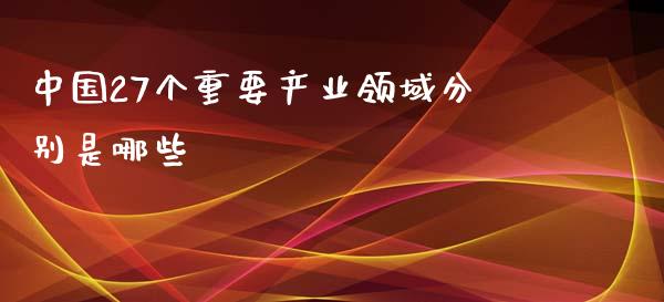 中国27个重要产业领域分别是哪些_https://m.apzhendong.com_期货行情_第1张