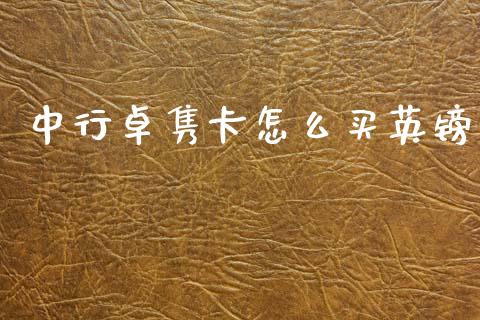 中行卓隽卡怎么买英镑_https://m.apzhendong.com_财务分析_第1张