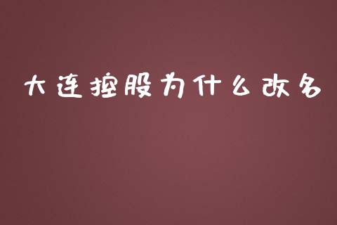 大连控股为什么改名_https://m.apzhendong.com_财务分析_第1张