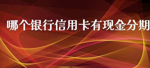 哪个银行信用卡有现金分期_https://m.apzhendong.com_财务分析_第1张