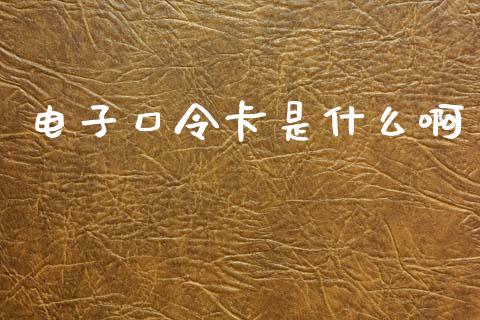 电子口令卡是什么啊_https://m.apzhendong.com_财经资讯_第1张