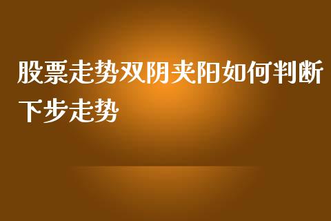 股票走势双阴夹阳如何判断下步走势_https://m.apzhendong.com_期货行情_第1张