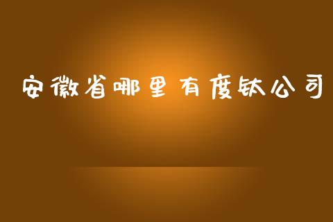 安徽省哪里有度钛公司_https://m.apzhendong.com_全球经济_第1张