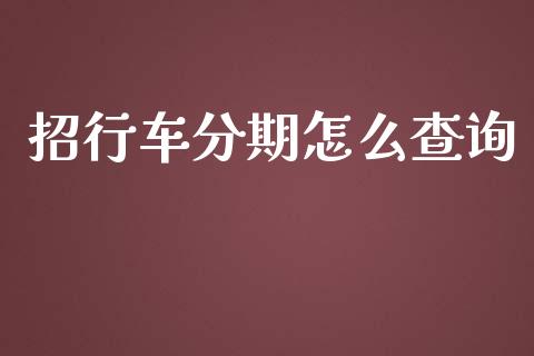 招行车分期怎么查询_https://m.apzhendong.com_财务分析_第1张