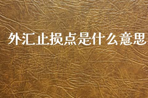 外汇止损点是什么意思_https://m.apzhendong.com_全球经济_第1张