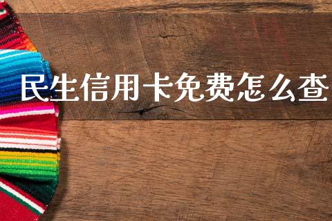 民生信用卡免费怎么查_https://m.apzhendong.com_财经资讯_第1张