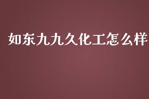 如东九九久化工怎么样_https://m.apzhendong.com_财务分析_第1张