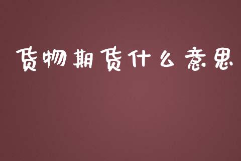 货物期货什么意思_https://m.apzhendong.com_财务分析_第1张