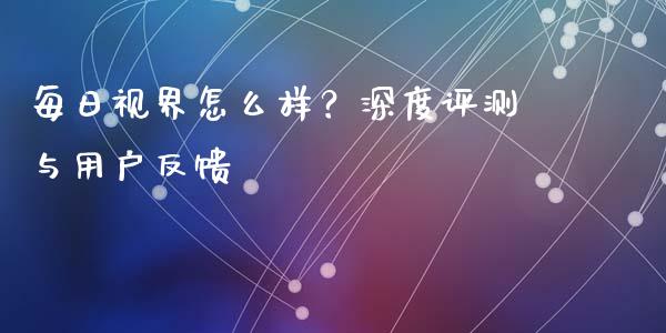 每日视界怎么样？深度评测与用户反馈_https://m.apzhendong.com_财务分析_第1张