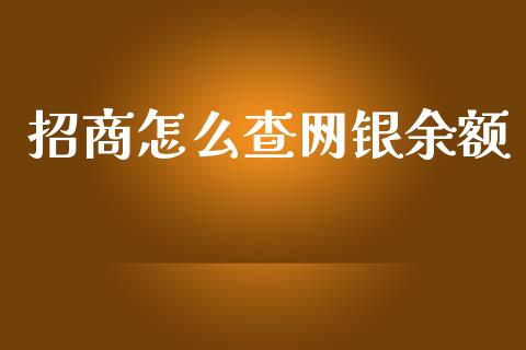 招商怎么查网银余额_https://m.apzhendong.com_财务分析_第1张