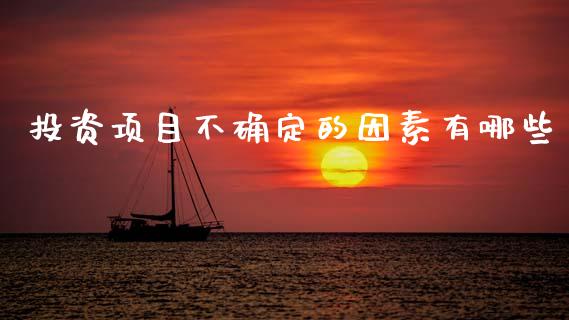 投资项目不确定的因素有哪些_https://m.apzhendong.com_财务分析_第1张