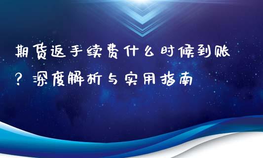 期货返手续费什么时候到账？深度解析与实用指南_https://m.apzhendong.com_财务分析_第1张