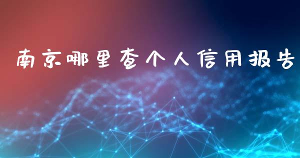 南京哪里查个人信用报告_https://m.apzhendong.com_财务分析_第1张