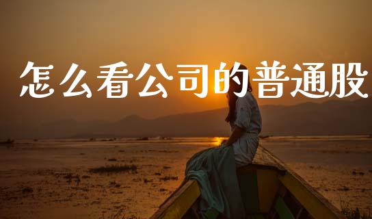 怎么看公司的普通股_https://m.apzhendong.com_财经资讯_第1张
