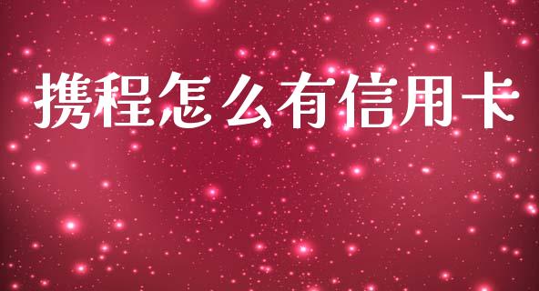 携程怎么有信用卡_https://m.apzhendong.com_财务分析_第1张