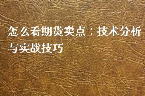 怎么看期货卖点：技术分析与实战技巧_https://m.apzhendong.com_财务分析_第1张