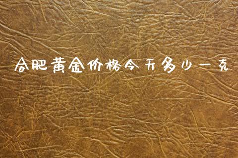 合肥黄金价格今天多少一克_https://m.apzhendong.com_全球经济_第1张