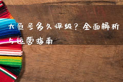 大鱼号多久评级？全面解析与运营指南_https://m.apzhendong.com_全球经济_第1张