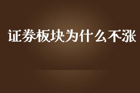 证券板块为什么不涨_https://m.apzhendong.com_财务分析_第1张