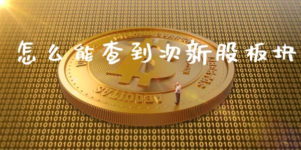 怎么能查到次新股板块_https://m.apzhendong.com_全球经济_第1张
