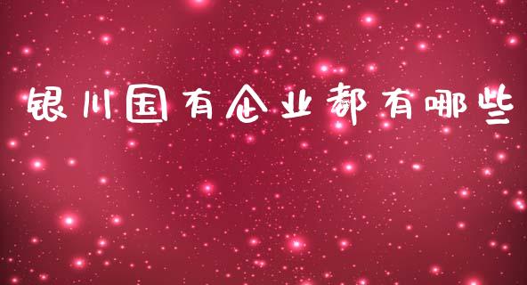 银川国有企业都有哪些_https://m.apzhendong.com_期货行情_第1张