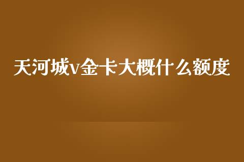 天河城v金卡大概什么额度_https://m.apzhendong.com_财经资讯_第1张