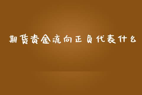 期货资金流向正负代表什么_https://m.apzhendong.com_财务分析_第1张