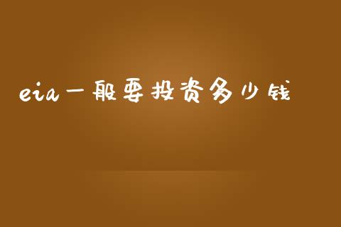 eia一般要投资多少钱_https://m.apzhendong.com_全球经济_第1张