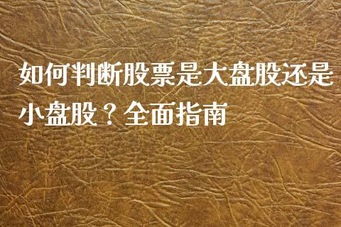 如何判断股票是大盘股还是小盘股？全面指南_https://m.apzhendong.com_财经资讯_第1张