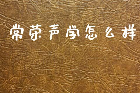 常荣声学怎么样_https://m.apzhendong.com_财经资讯_第1张