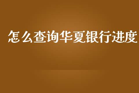怎么查询华夏银行进度_https://m.apzhendong.com_财经资讯_第1张