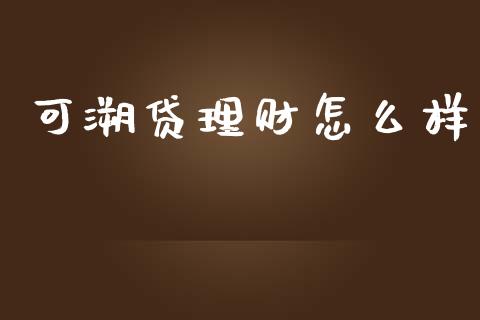 可溯贷理财怎么样_https://m.apzhendong.com_财经资讯_第1张