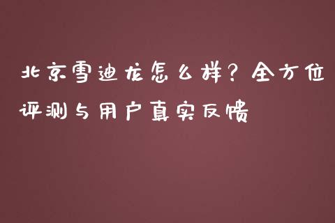 北京雪迪龙怎么样?全方位评测与用户真实反馈_财务分析_第1张_财经资讯_财务分析_全球经济_期货行情 北京雪迪龙怎么样?全方位评测与用户真实反馈_https://m.apzhendong.com_财务分析_第1张