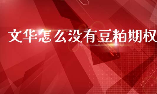 文华怎么没有豆粕期权_https://m.apzhendong.com_期货行情_第1张