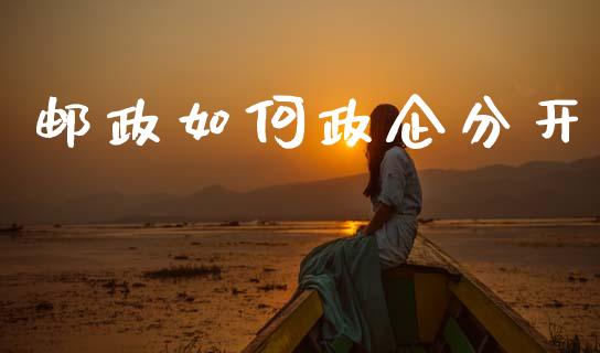 邮政如何政企分开_https://m.apzhendong.com_期货行情_第1张