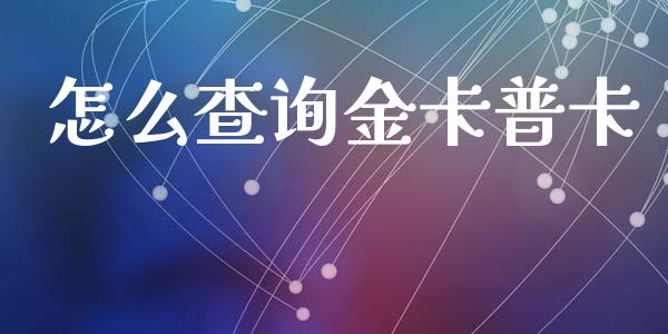 怎么查询金卡普卡_https://m.apzhendong.com_期货行情_第1张