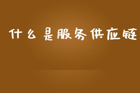 什么是服务供应链_https://m.apzhendong.com_财经资讯_第1张