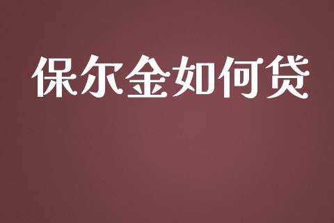 保尔金如何贷_https://m.apzhendong.com_财务分析_第1张