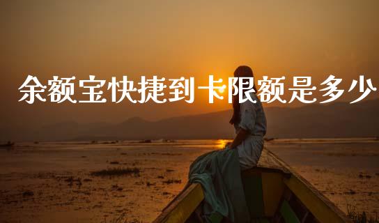 余额宝快捷到卡限额是多少_https://m.apzhendong.com_全球经济_第1张