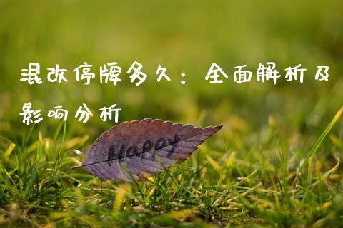 混改停牌多久：全面解析及影响分析_https://m.apzhendong.com_财务分析_第1张