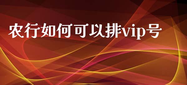 农行如何可以排vip号_https://m.apzhendong.com_期货行情_第1张
