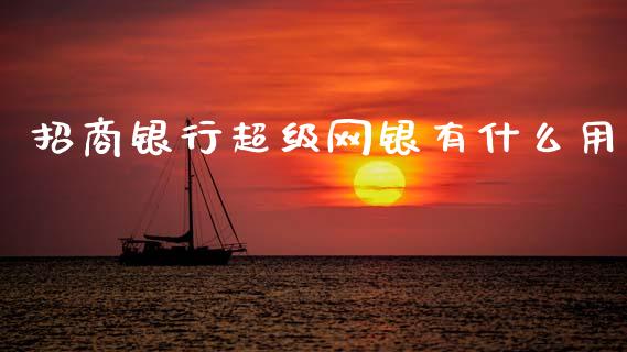 招商银行超级网银有什么用_https://m.apzhendong.com_期货行情_第1张