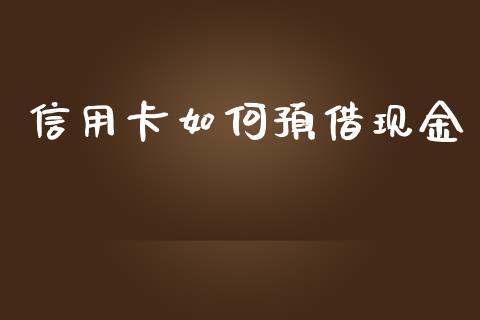 信用卡如何预借现金_https://m.apzhendong.com_财经资讯_第1张