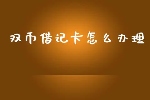 双币借记卡怎么办理_https://m.apzhendong.com_全球经济_第1张