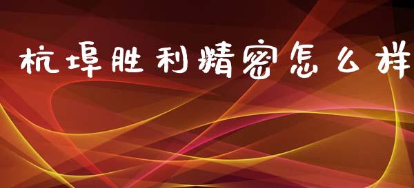 杭埠胜利精密怎么样_https://m.apzhendong.com_财经资讯_第1张