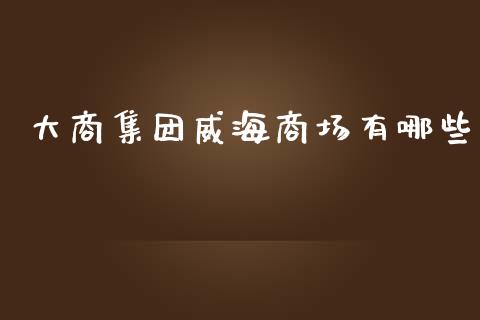 大商集团威海商场有哪些_https://m.apzhendong.com_财务分析_第1张