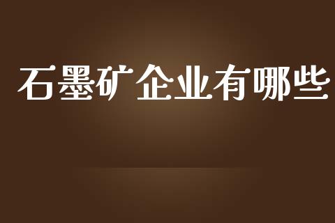 石墨矿企业有哪些_https://m.apzhendong.com_财经资讯_第1张
