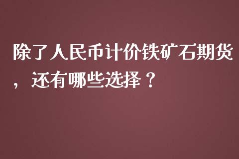 除了人民币计价铁矿石期货，还有哪些选择？_https://m.apzhendong.com_全球经济_第1张