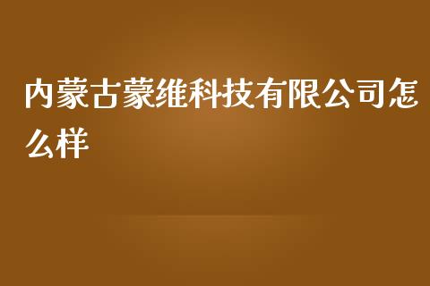 内蒙古蒙维科技有限公司怎么样_https://m.apzhendong.com_全球经济_第1张