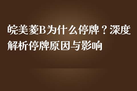 皖美菱B为什么停牌？深度解析停牌原因与影响_https://m.apzhendong.com_全球经济_第1张
